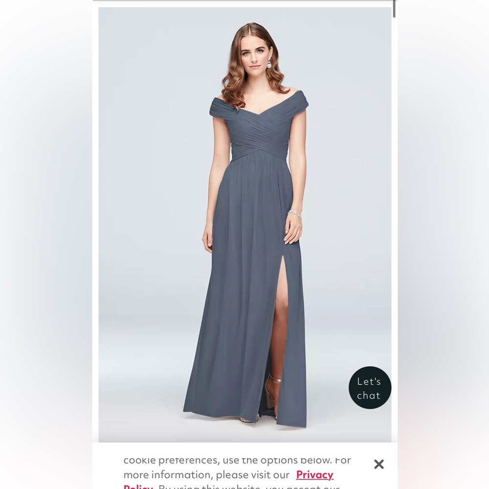 16 David’s Bridal Steel Blue Dress
